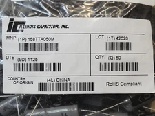 158TTA050M ILLINOIS CAP CAP ALUM 1500UF 20% 50V AXIAL ROHS 10 PIECES 