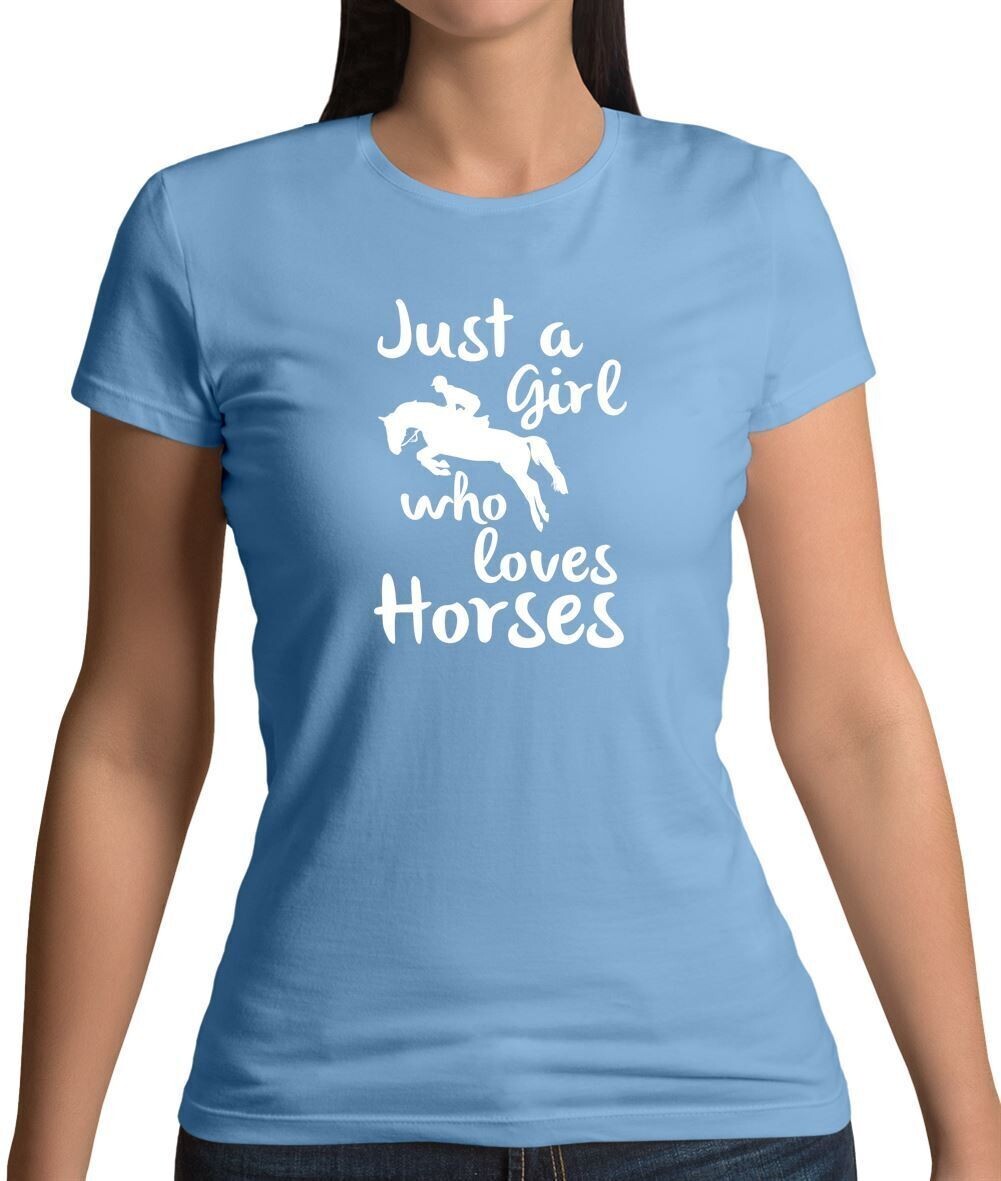 I'M Just A Ragazza Chi Ama Cavalli Donna T Shirt Love Equitazione Rider Pony