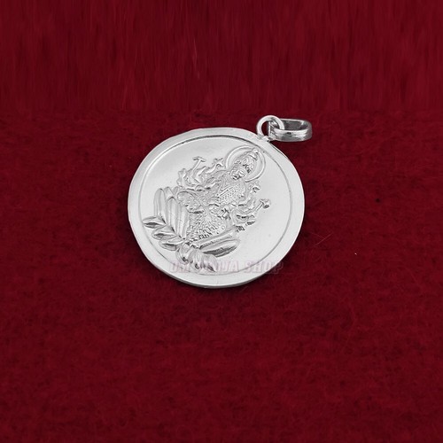 Mahalakshmi Pure Silver Pendant Ompoojashop - Picture 2 of 3
