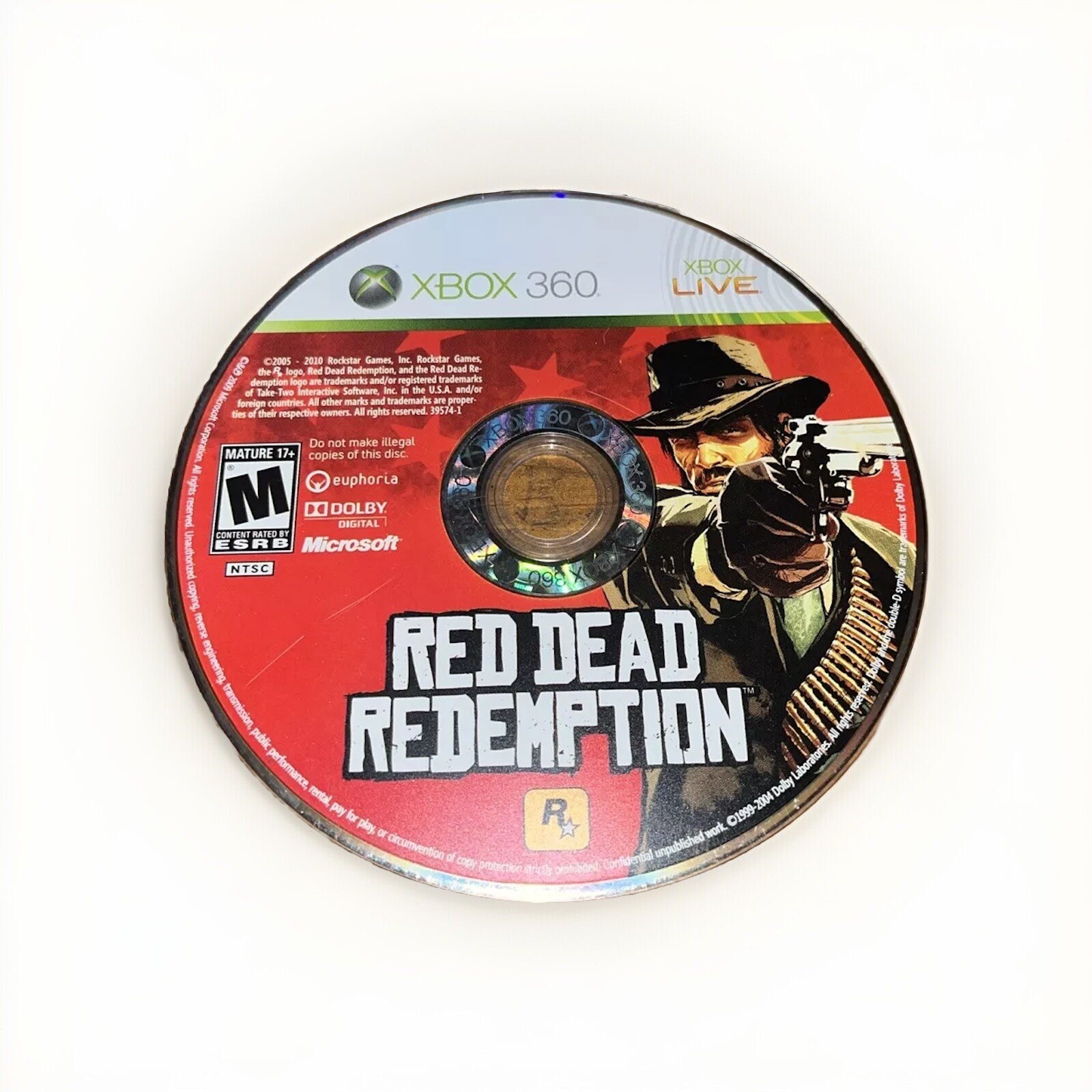 Red Dead Redemption (Microsoft Xbox 360, 2010) Disc Only