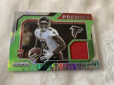 2021 Prizm Kyle Pitts Rookie Premier Patch Green Pulsar PJ-11