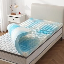 2 Inch 5-Zone Cooling Gel Memory Foam Mattress Topper Full Pressure Relief Back