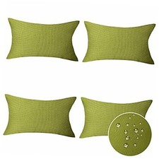 Spring Pillow Cover 12x20 Waterproof Green 20" x 12" Pack of 4 Grass Green