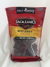 Jack Link's Beef Jerky, Teriyaki, Half Pounder Large Jerky Bag - Flavorful Meat