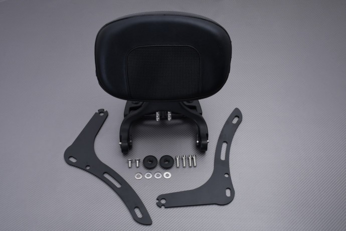 Dosseret de selle passager en alu noir avec porte-bagage pour Honda CMX 500 Rebel 2017-2023