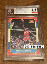 1986-87 Fleer Basketball #57 Michael Jordan Rookie Card (RC) graded BGS 8.5. rookie card picture
