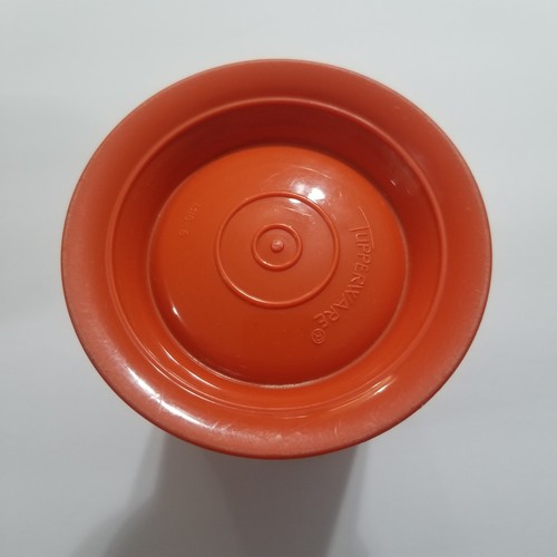 Vintage Tupperware Burnt Orange Footed Tumbler Cup 1318-6 and Lid - Picture 6 of 9