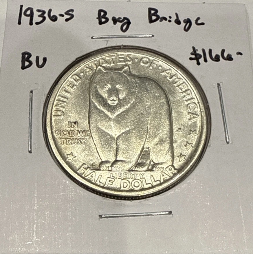 1936 Bay Bridge California Commemorative Silver Half Dollar 50C Coin BU Unc. - Image 3 of 4