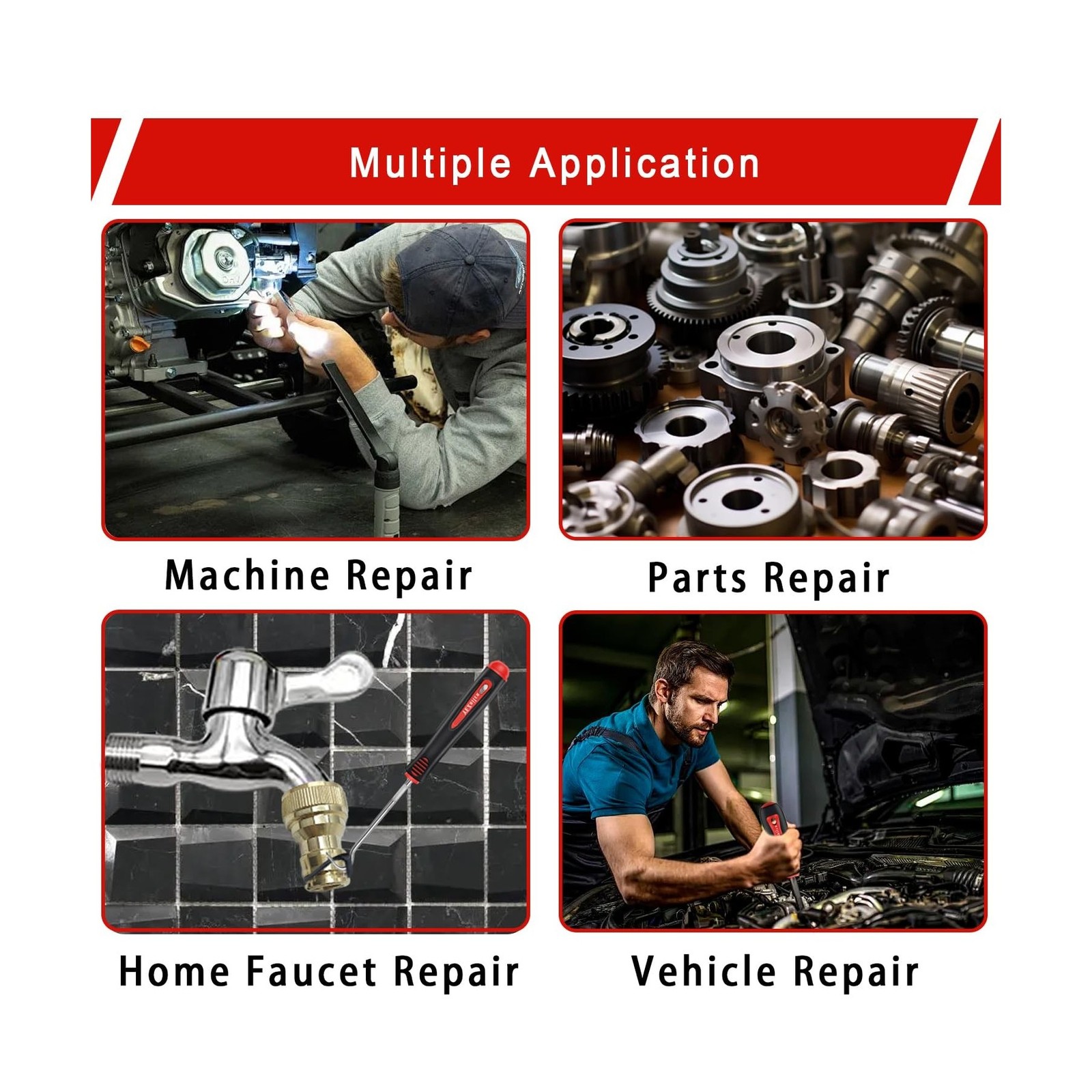 17 Pcs Mechanic Hook Pick Tool Set and Auto Trim Removal Tool Kit with Auto C...