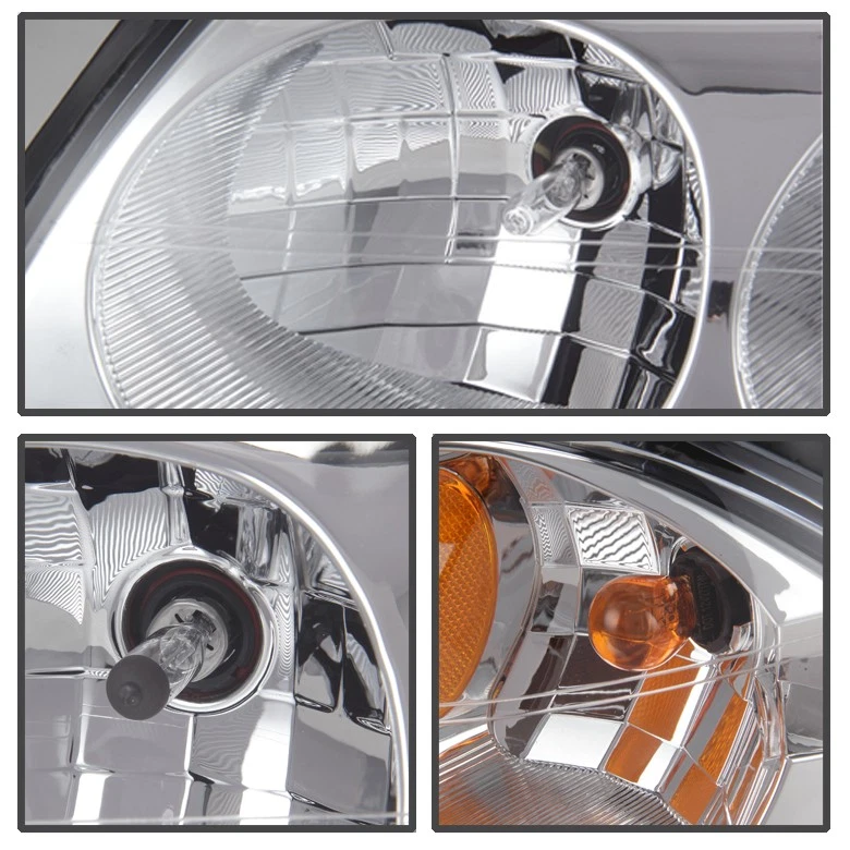 Chrome 2000-2005 Chevy Impala Replacement Headlights Headlamps 00-05 Left+Right - Image 3 of 4