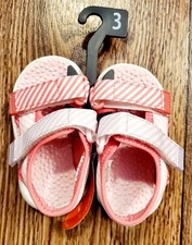 Baby Girl Size 3 Multicolor Pink Strap Sandals Summer Shoes Wonder Nation NWT