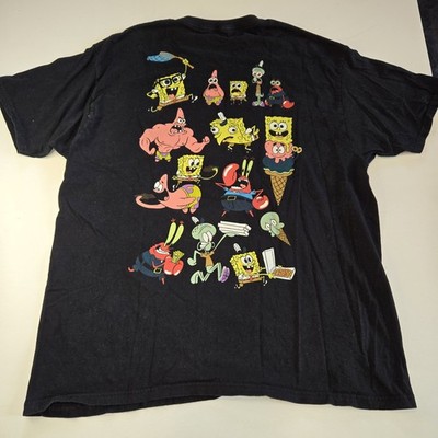 Spongebob Patrick Graphic Black Nickelodeon Doublesided Tee Shirt Men's Size XL