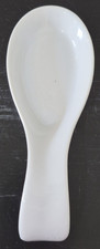 White Ceramic Spoon Rest 8.2"