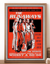 The Runaways Joan Jett 1977 Whisky a Go Go Poster 24x36 Rock Wall Art Unframed