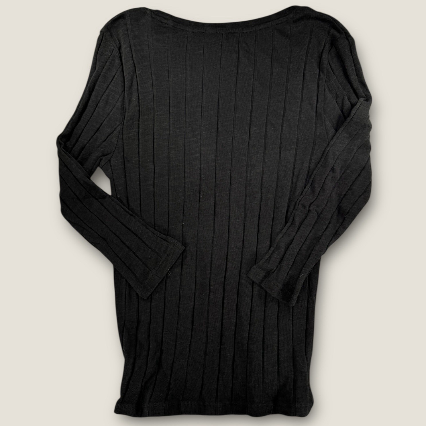 Sanctuary Large Ribbed Scoop Neck Top Black Basics Chic Everyday Capsule