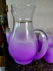 Set Of 6 Purple Frosted 12 Oz  Drinking Glasses  And Pitcher — photo 3