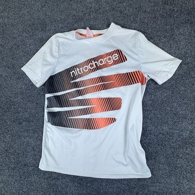 Adidas Nitrocharge T-Shirt Mens S White Orange Graphic SS Performance READ