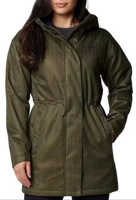 New Columbia Omni-Tech Portland Point Parka Jacket Women s Small Olive Green