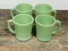 Lot of 4 D Handle Fire King Jadeite Mugs