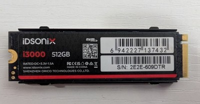 512GB NVMe M.2 2280 SSD PCIe Gen3 x4 iDSonix i3000 w/ Heatsink Laptop Desktop