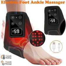 1/2 Electric Foot Ankle Massager Heating Vibration  hot Compression Pain Relief