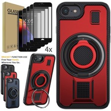 For Apple iPhone 8 4.7" Case Ring Cover / Tempered Glass Screen Protector