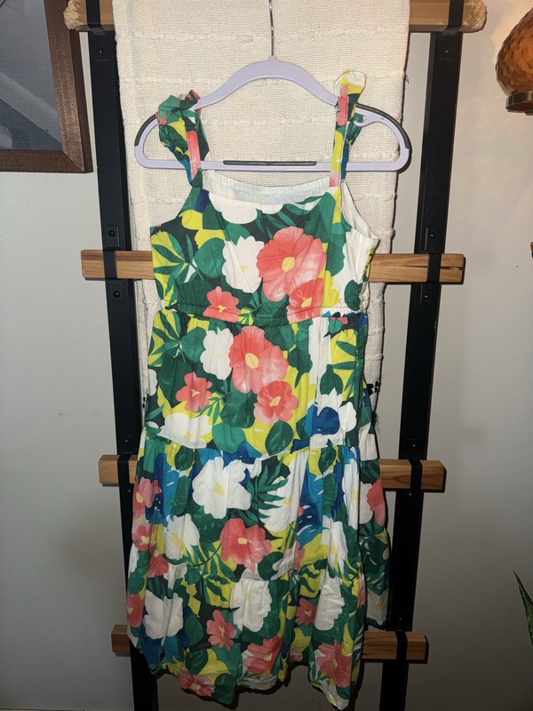 Gymboree Girls Floral Sundress Multicolor Sleeveless Straps Square Neck 8