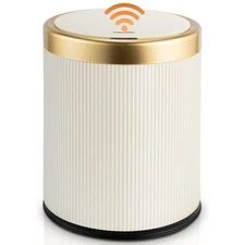 Pukomc Bathroom Trash Can with Lid，3.5 Gallon Motion Sensor Waterproof To