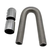 24" Flexible Stainless Steel Radiator Hose Kit with Chrome Caps 