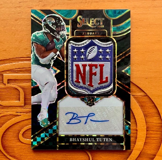 2025 Select Bhayshul Tuten 1/1 NFL Shield Black Prizm RPA Jaguars Rookie RB