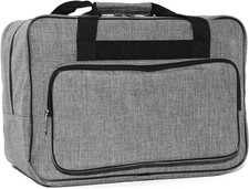 Universal Sewing Machine Case - Gray Polyester Hard Tote with Padded Handle