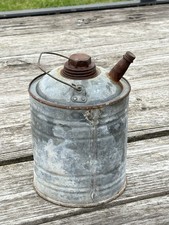 Vintage Galvanized Metal Gas Oil Water Can Rigid Pour Spout Industrial  Farm 10”