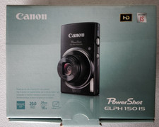Canon PowerShot ELPH 150 IS 9365B001 20 MP Digital Camera - Blue, Box, Charger