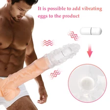 Reusable Penis Extender Sleeve Male Penis Electric Ring Sleeve Delay Ejaculation