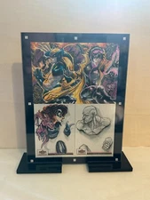 Marvel 4 Sketch Puzzle Magnetic Trading Card Protective Display Case W/ Stand