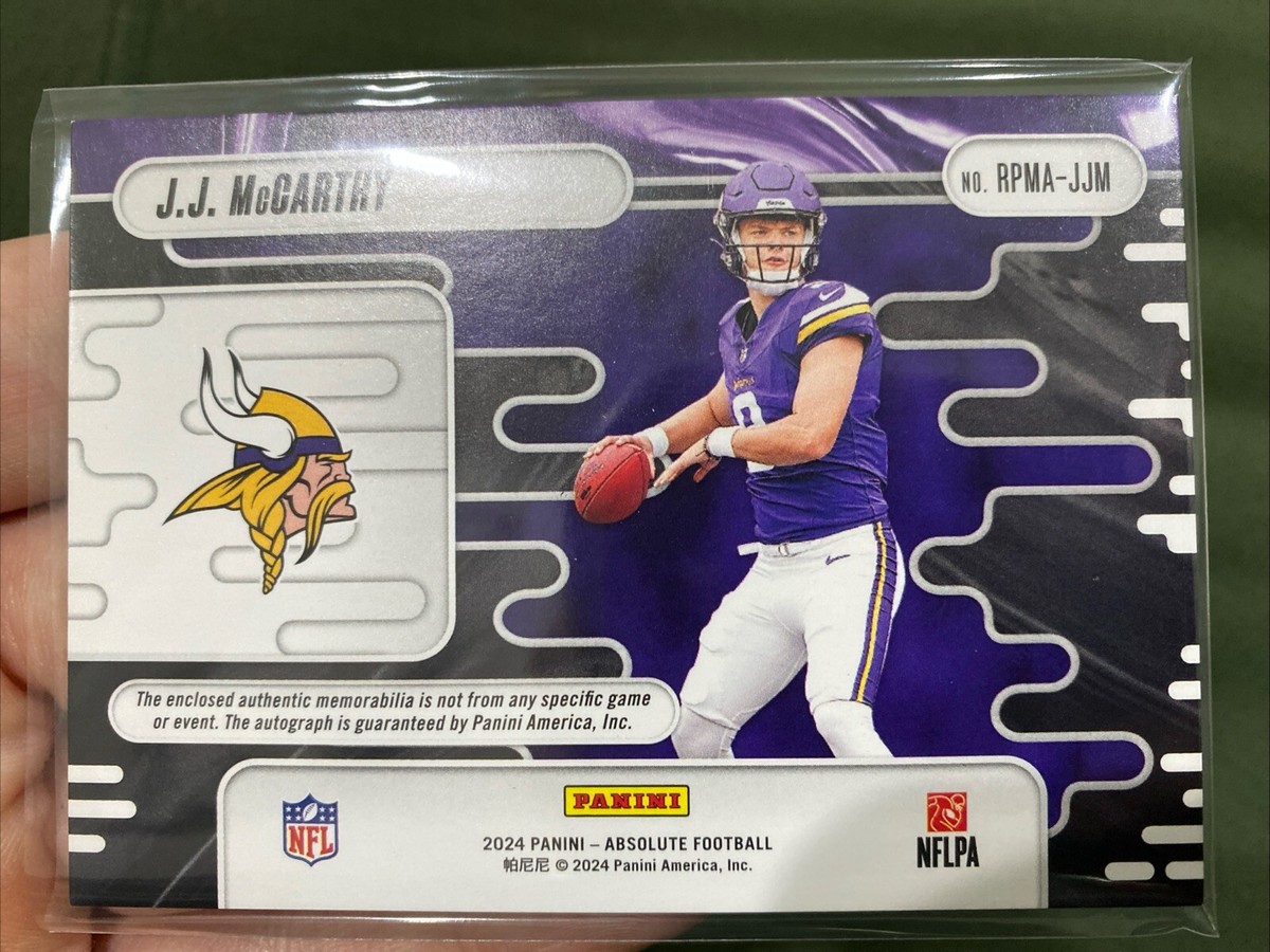 希少品　英語【Foil】強迫(アリーナ)[USG-P] 2枚セット 2024 Panini Absolute JJ McCarthy RC Rookie Premiere 4 Patch Auto