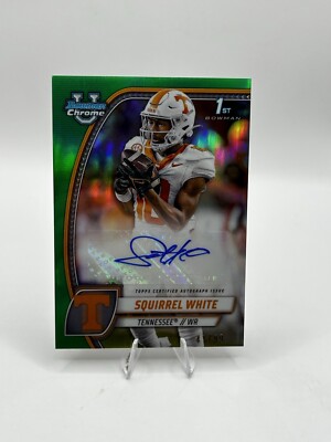 2024 Bowman Chrome U Squirrel White Green Refractor RC Auto SP /99 Tennessee