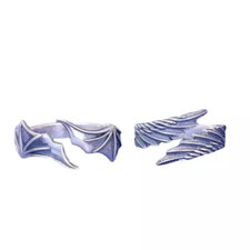Retro Silver Adjustable Exotic Rings Angel vs Demon Wings Rings for Lovers