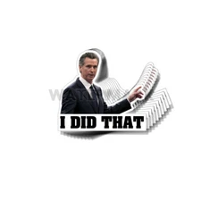 NEWSOM I Did That Funny Political Stickers Gavin Decals Made In the USA 10 Pack