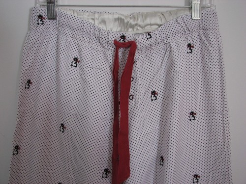 Womens Gap Body Pajamas Sleep Pants Lounge Polka Dots Size Medium Penguins Cute