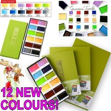 Kuretake Gansai Tambi Watercolour Paint Set Art Artists 12 18 24 36 48 Colours