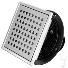 6 Inch Square Shower Drain, Brushed Nickel Shower Floor Drain Kit with Flange
