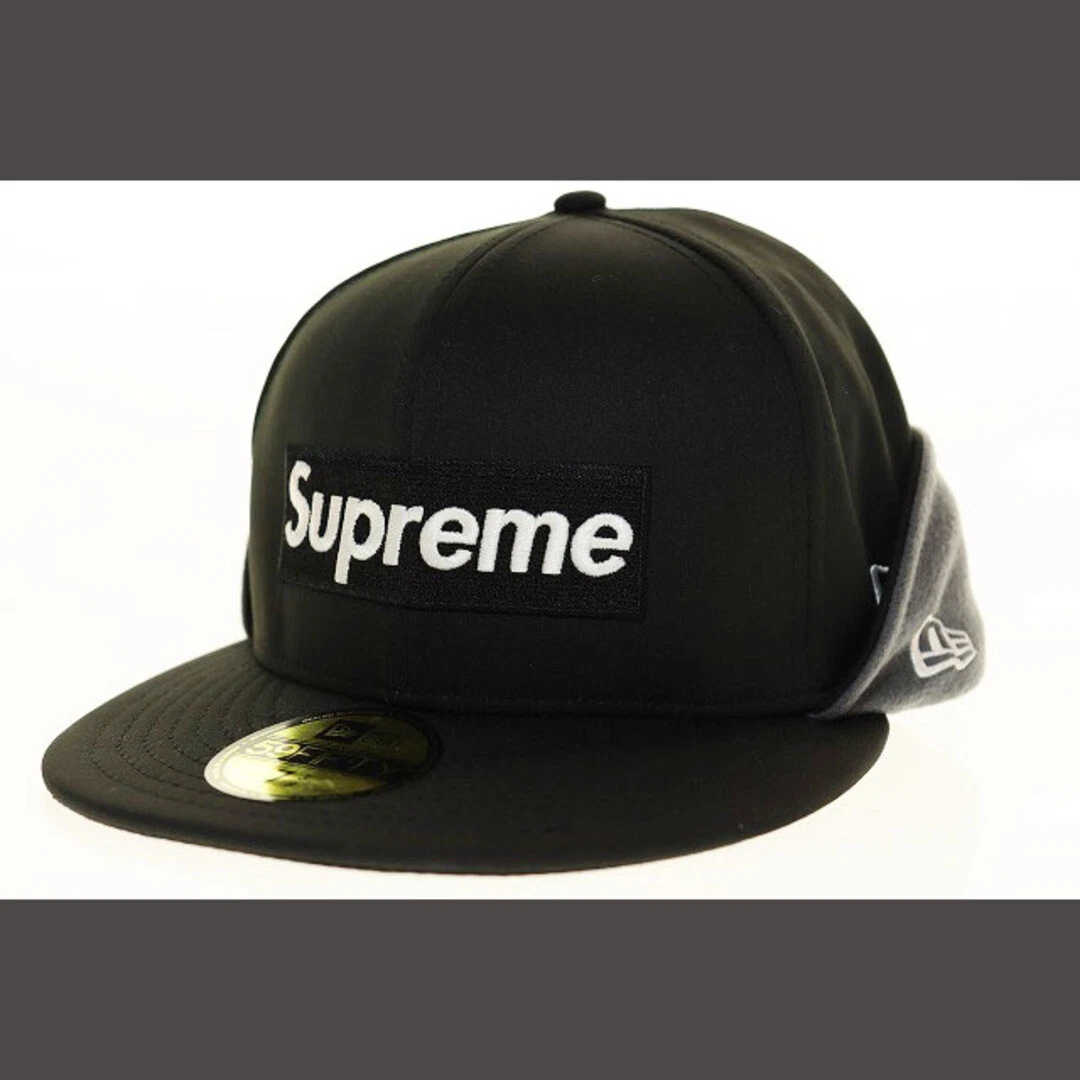 SUPREME WINDSTOPPER EARFLAP BOX LOGO NEW ERA NOIR 7 3 8 CAP HEAT 250108 Occasion fd