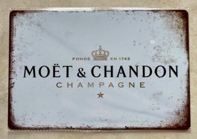 MOET & CHANDON CHAMPAGNER METALLSCHILD PUB BAR MAN CAVE GARAGE PARTY GIN 20 x 30 cm