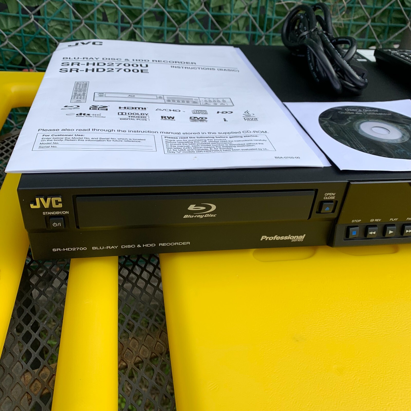 JVC Srhd2700u Bluray Disc & HDD Recorder for sale online eBay