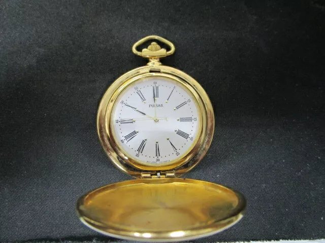 Pulsar by Seiko Gold Tone Men s Pocket Watch V701 0B60 Needs