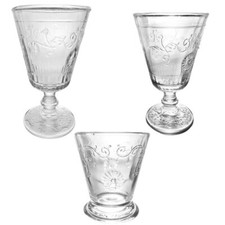 Calice bicchiere in vetro per acqua vino da tavola 6 pezzi particolari ed elegan