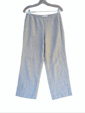 Escada Beige Linen Wool Designer Straight Pants Size 40 / 31" Waist