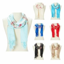 Women Pashmina Cashmere Scarf Acrylic Paisley Shawl Embroidered Scarves Wraps