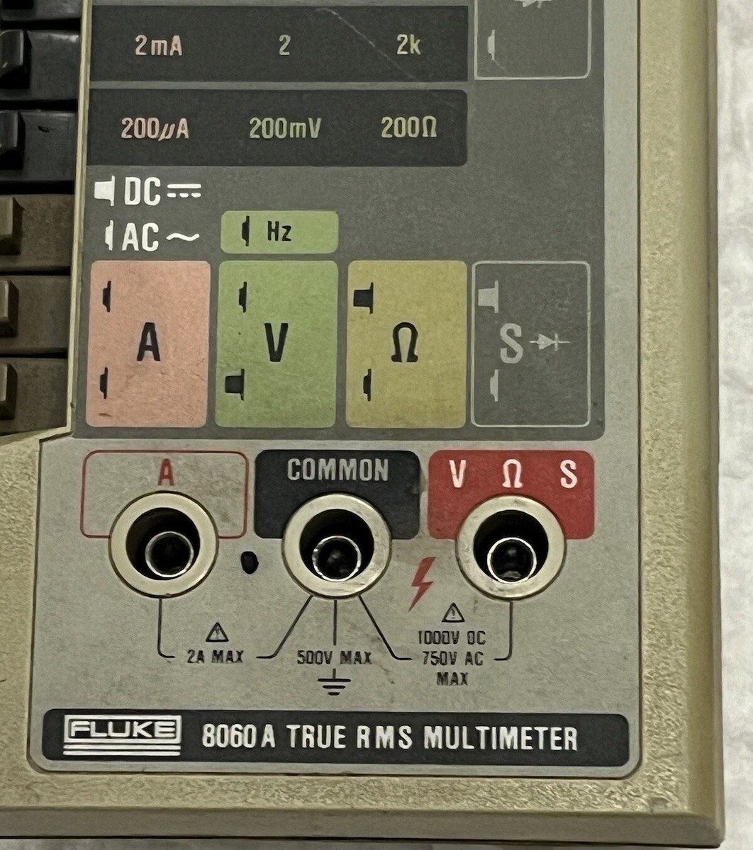 Fluke 8060A True RMS Multimeter Meter Only/With Leads Nice Working 